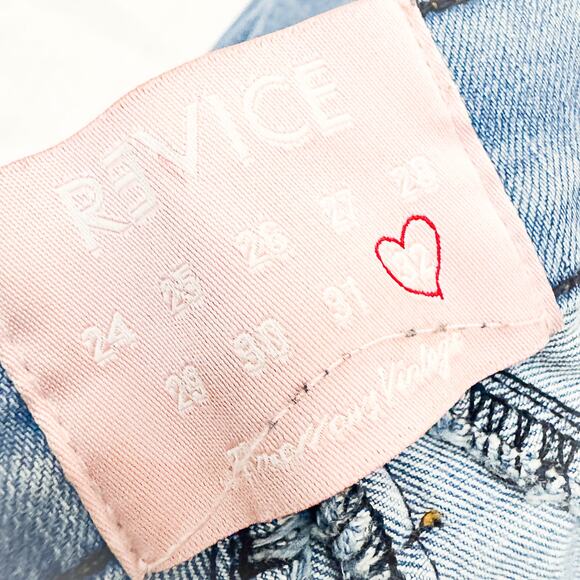 Revice Venus Flares Light Wash Denim Jeans Seam Detailed Zip Fly Size 32 - Picture 6 of 8